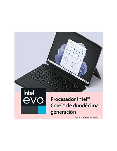 Microsoft Surface Pro 9 Intel Evo Core i7-1255U/16GB/256GB/13" W11 Pro Plata