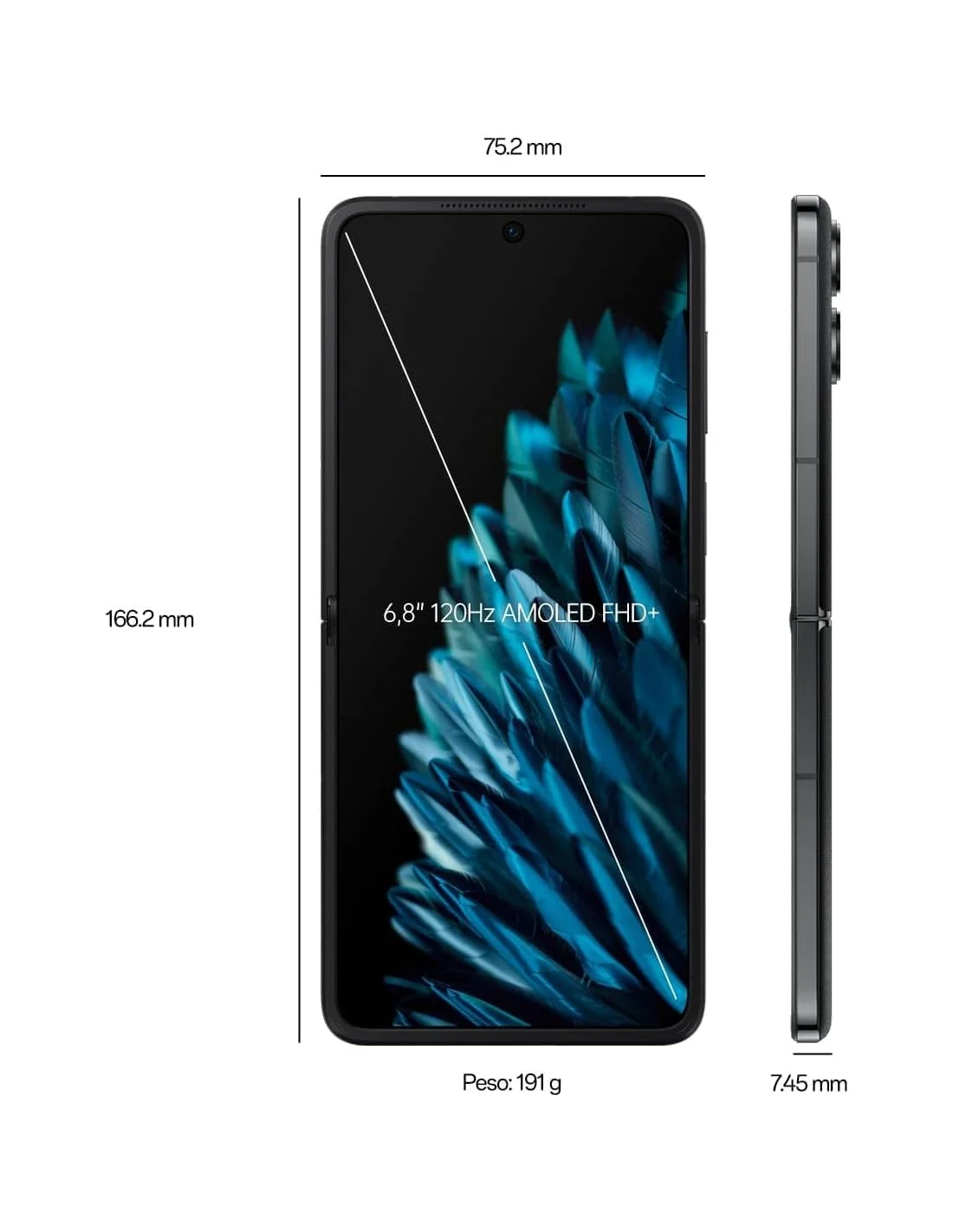 Oppo Find N2 Flip 5G 8/256GB Negro