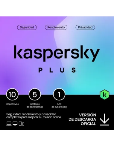 Kaspersky Plus 10 Dispositivos 1 Año Licencia Electrónica (ESD)