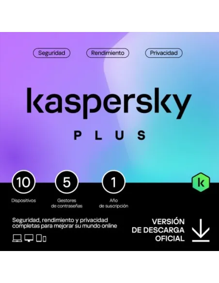 Kaspersky Plus 10 Dispositivos 1 Año Licencia Electrónica (ESD)