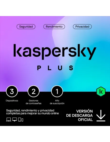 Kaspersky Plus 3 Dispositivos 1 Año Licencia Electrónica (ESD)
