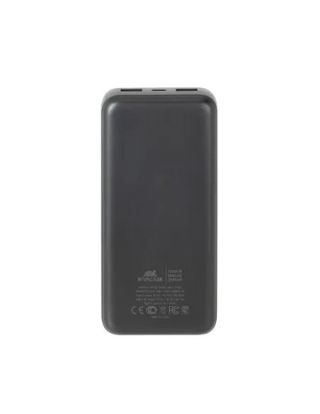 Rivacase VA2521 Powerbank 20000 mAh Pantalla LCD Carga Rápida 20W Negro