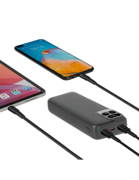 Rivacase VA2521 Powerbank 20000 mAh Pantalla LCD Carga Rápida 20W Negro