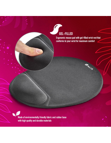 NGS KILIM GEL Alfombrilla Ergonómica de Gel Negra