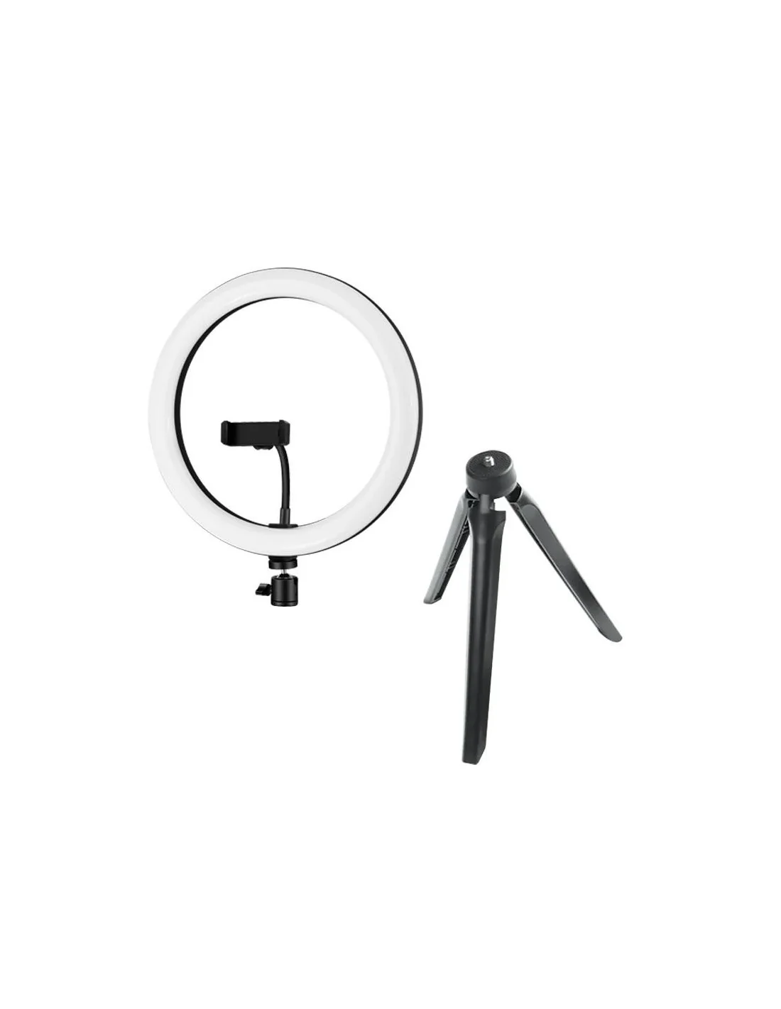 Iggual Kit Aro luz LED 10" + Mini Trípode