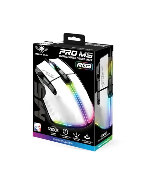 Spirit of Gamer S-PM5RGBWT Souris Pro M5 Blanco
