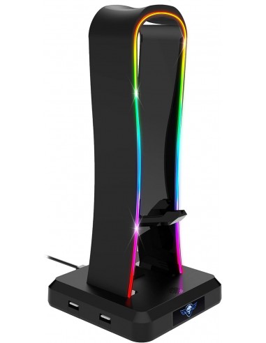 Spirit of Gamer Sentinel Soporte Auriculares Gaming RGB x4 USB 2.0 Negro