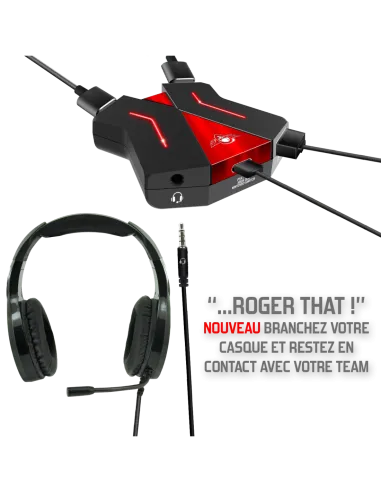 Spirit of Gamer SOG-CONV2 HUB USB-C/USB-A/3,5 mm 4 Puertos 25 cm Negro y Rojo