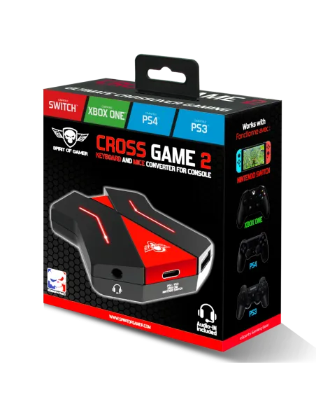 Spirit of Gamer SOG-CONV2 HUB USB-C/USB-A/3,5 mm 4 Puertos 25 cm Negro y Rojo