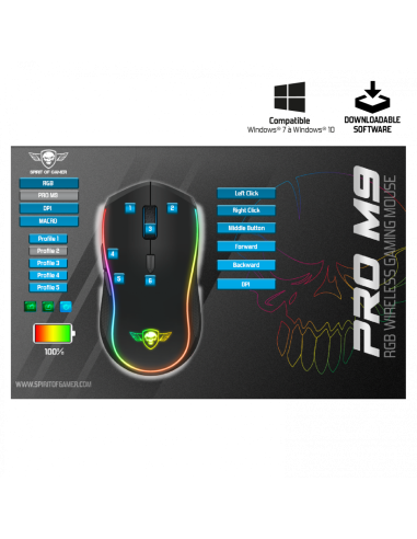 Spirit of Gamer S-PM9RF Pro-M9 Negro