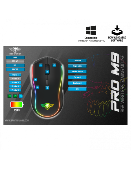 Spirit of Gamer S-PM9RF Pro-M9 Negro