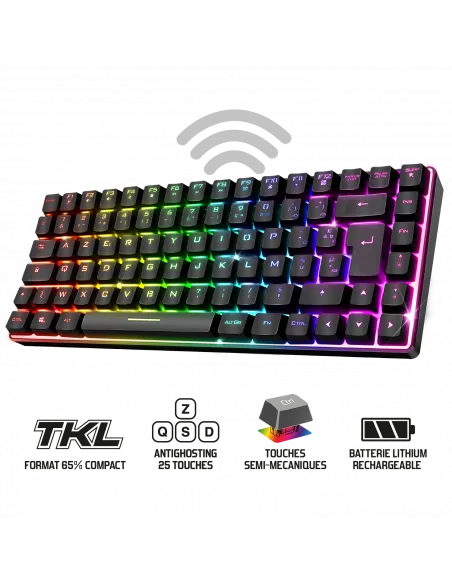 Spirit of Gamer CLA-EK70ES Teclado Semi-Mecánico RGB Inalambrico