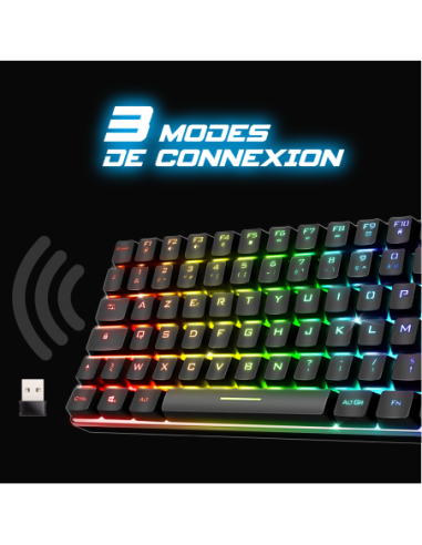 Spirit of Gamer CLA-EK70ES Teclado Semi-Mecánico RGB Inalambrico