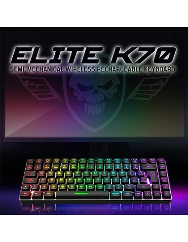 Spirit of Gamer CLA-EK70ES Teclado Semi-Mecánico RGB Inalambrico