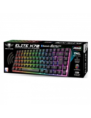Spirit of Gamer CLA-EK70ES Teclado Semi-Mecánico RGB Inalambrico