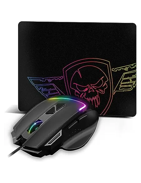 Spirit of Gamer S-PM3RGB PRO M3 RGB 7200DPI Negro + Alfombrilla