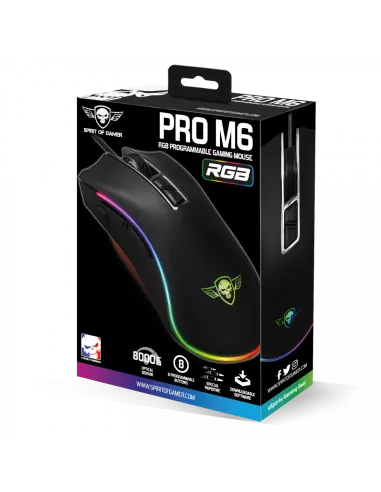 Spirit of Gamer S-PM6 PRO-M6 Ratón Óptico Gaming