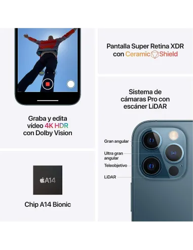 Apple iPhone 12 Pro 128GB Azul Pacífico (Reacondicionado)