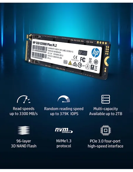 HP EX900 Plus SSD M.2 512GB PCIe Gen 3