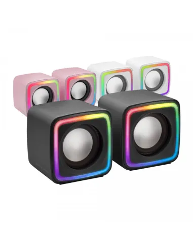 Mars Gaming MSCUBE Altavoces Gaming RGB DSP 8W Negros