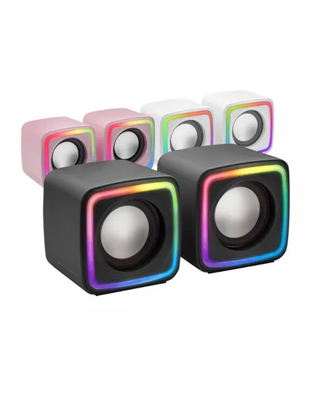 Mars Gaming MSCUBE Altavoces Gaming RGB DSP 8W Negros