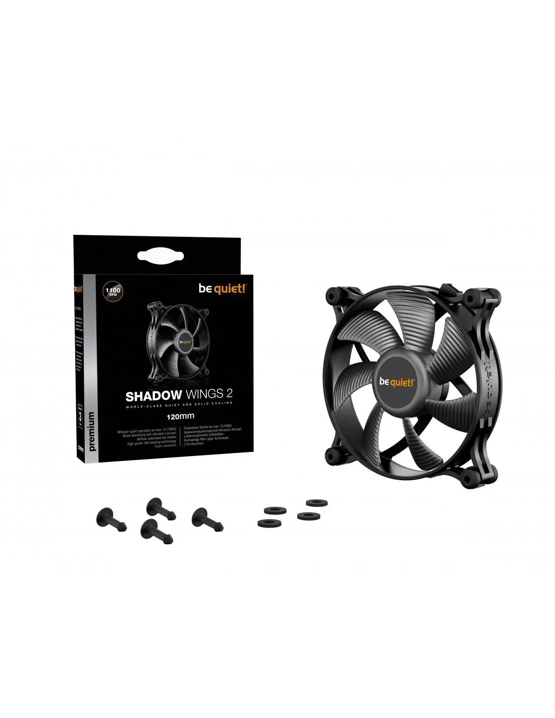 Be Quiet! Shadow Wings 2 Ventilador 120mm Negro