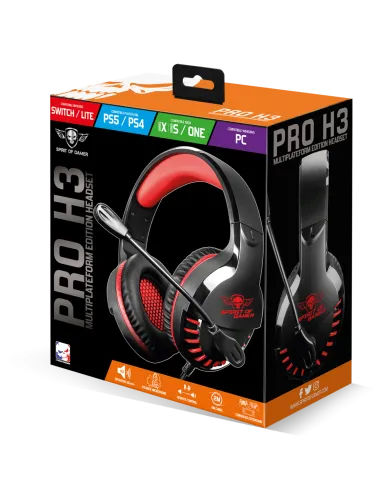 Spirit of Gamer PRO-H3 Auriculares Gaming Rojos