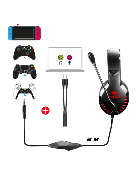 Spirit of Gamer PRO-H3 Auriculares Gaming Rojos