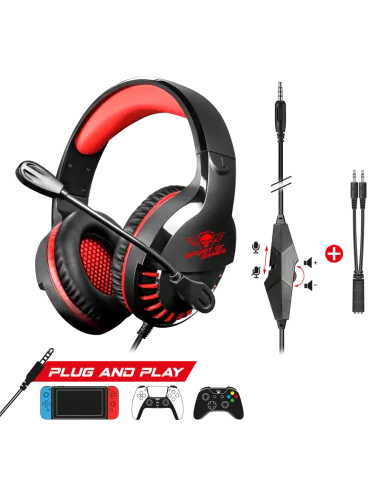 Spirit of Gamer PRO-H3 Auriculares Gaming Rojos