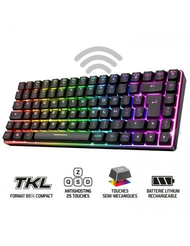 Spirit of Gamer CLA-EK70ES Teclado Semi-Mecánico RGB Inalambrico