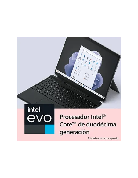 Microsoft Surface Pro 9 Intel Evo Core i7-1255U/16GB/256GB/13" W11 Pro Plata