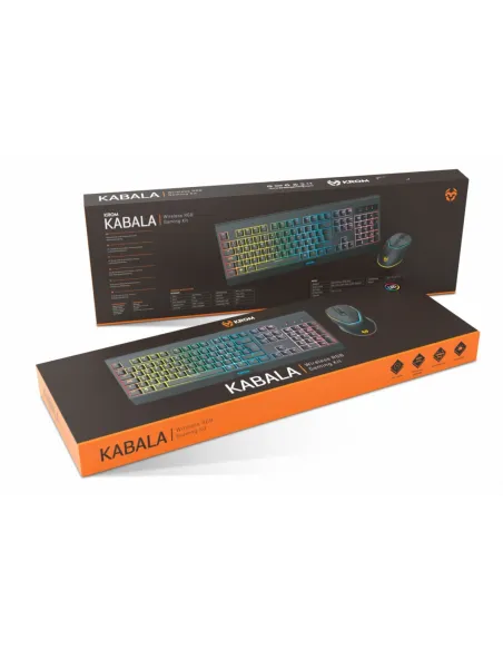 Krom Kabala NXKROMKBLSP Kit Teclado y Ratón Inalámbricos RGB