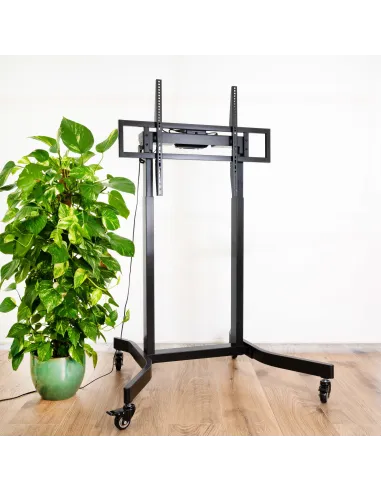 TooQ FSM02-B LUX Soporte de Suelo con Ruedas y Regulación Eléctrica de Altura 55 - 100" Máx. 120Kg Negro