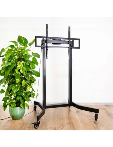 TooQ FSM02-B LUX Soporte de Suelo con Ruedas y Regulación Eléctrica de Altura 55 - 100" Máx. 120Kg Negro