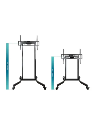 TooQ FSM02-B LUX Soporte de Suelo con Ruedas y Regulación Eléctrica de Altura 55 - 100" Máx. 120Kg Negro