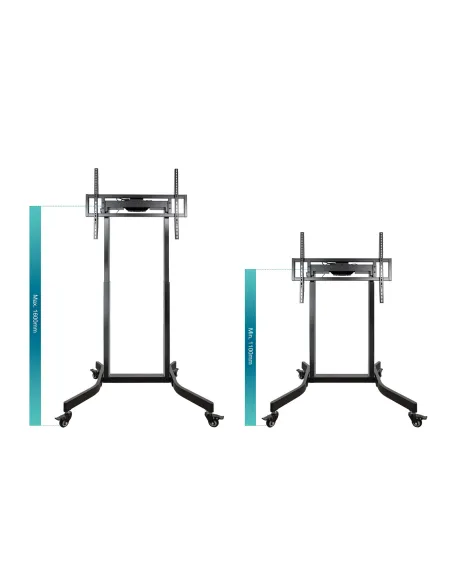 TooQ FSM02-B LUX Soporte de Suelo con Ruedas y Regulación Eléctrica de Altura 55 - 100" Máx. 120Kg Negro