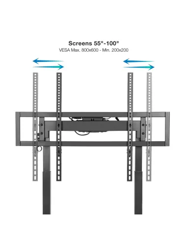 TooQ FSM02-B LUX Soporte de Suelo con Ruedas y Regulación Eléctrica de Altura 55 - 100" Máx. 120Kg Negro