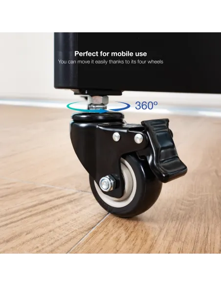 TooQ FSM02-B LUX Soporte de Suelo con Ruedas y Regulación Eléctrica de Altura 55 - 100" Máx. 120Kg Negro