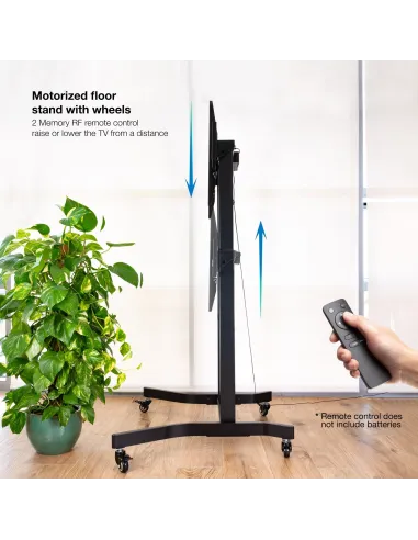 TooQ FSM02-B LUX Soporte de Suelo con Ruedas y Regulación Eléctrica de Altura 55 - 100" Máx. 120Kg Negro