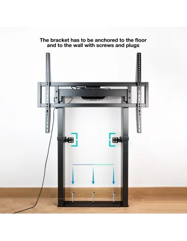 TooQ FSM01-B TITAN Soporte de Suelo Fijo con Regulación Eléctrica de Altura 55 - 100" Máx. 120Kg Negro