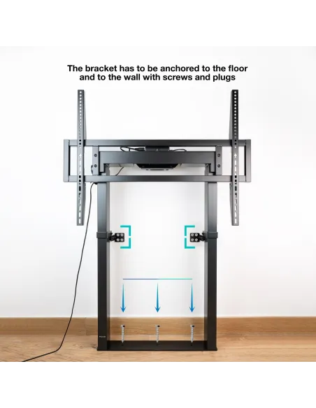 TooQ FSM01-B TITAN Soporte de Suelo Fijo con Regulación Eléctrica de Altura 55 - 100" Máx. 120Kg Negro