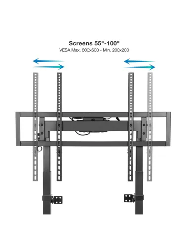 TooQ FSM01-B TITAN Soporte de Suelo Fijo con Regulación Eléctrica de Altura 55 - 100" Máx. 120Kg Negro