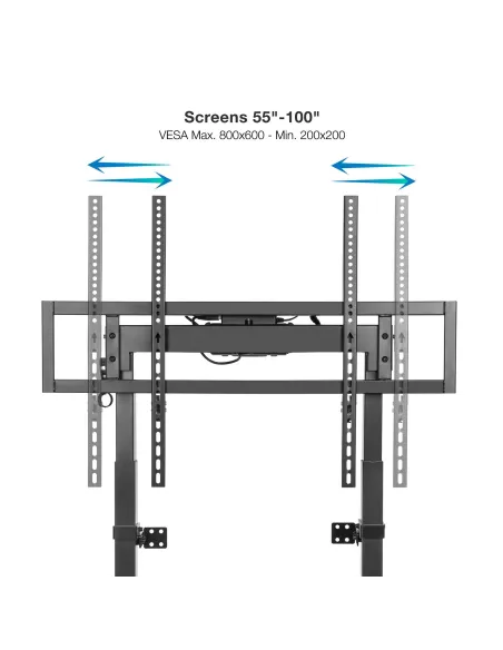 TooQ FSM01-B TITAN Soporte de Suelo Fijo con Regulación Eléctrica de Altura 55 - 100" Máx. 120Kg Negro