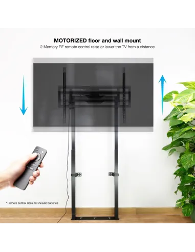 TooQ FSM01-B TITAN Soporte de Suelo Fijo con Regulación Eléctrica de Altura 55 - 100" Máx. 120Kg Negro