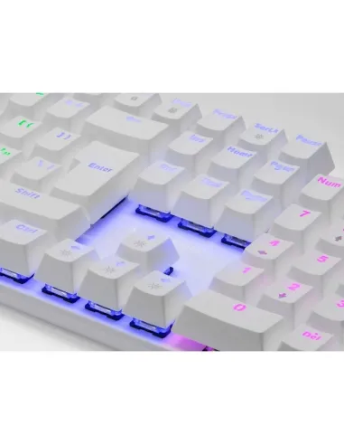 Mars Gaming MK422WBES Teclado Mecánico Blanco RGB Switch Azul
