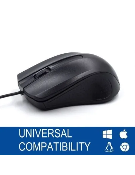 Ewent EW3300 Ratón Óptico Ambidextro USB 1000DPI Negro
