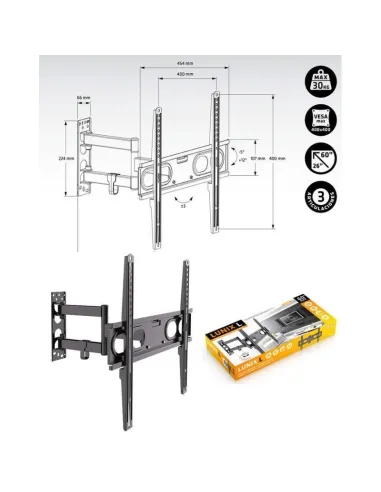 Engel Axil AC0592E Lunix L Soporte de Pared Orientable para TV 26 - 60" Máx. 30Kg Negro