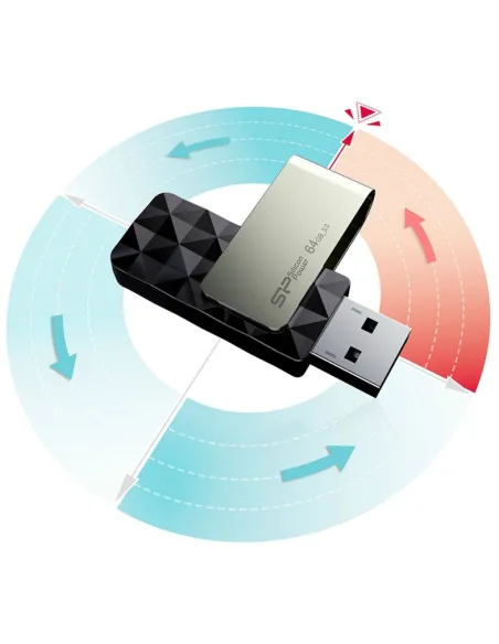 Silicon Power Blaze B30 Pendrive USB 3.2 64 GB Negro