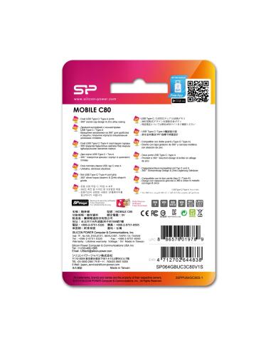 Silicon Power Mobile C80 Pendrive USB 3.2 128 GB Titanio