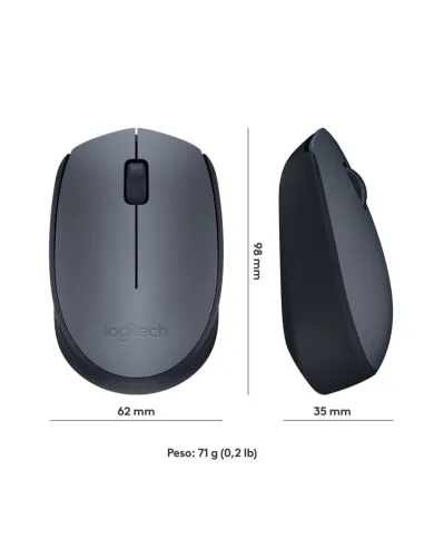 Logitech M170 RF Ratón Óptico Inalámbrico 1000DPI